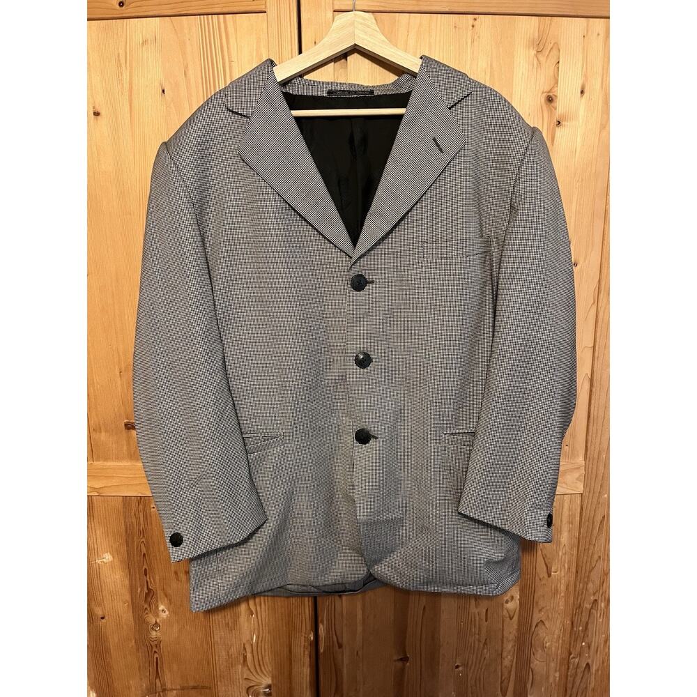 Gianni Versace Black And White Check Blazer Size 48 - Read